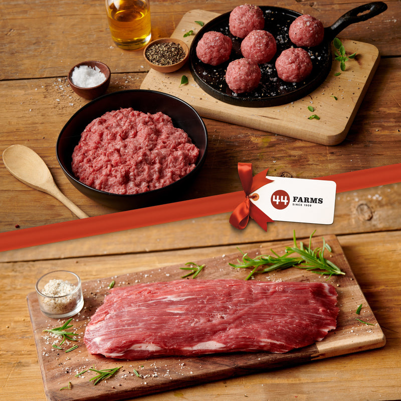 44 Farms Ground Beef and Flank Steak Bundle