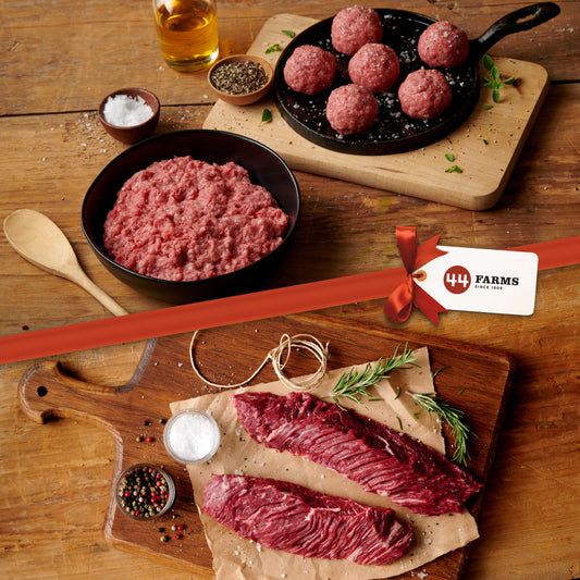 44 Farms Ground Beef and Hanger Steak Bundle