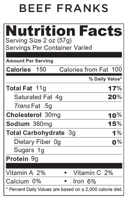 44 Farms USDA Choice Or Higher All Beef Angus Franks